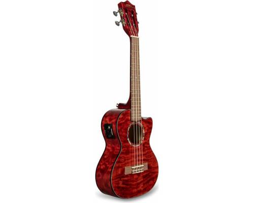 LANIKAI QM-RDCET - Укулеле тенор ~ Серия Lanikai quilted maple
