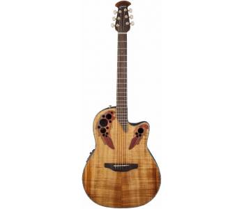 OVATION CE44P-FKOA Celebrity Elite Plus Mid Cutaway Natural Figured Koa...