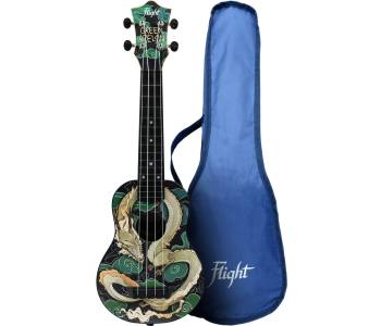 FLIGHT TUS JADE DRAGON / Green Apelsin - Укулеле сопрано ~ Серия Flight travel signature